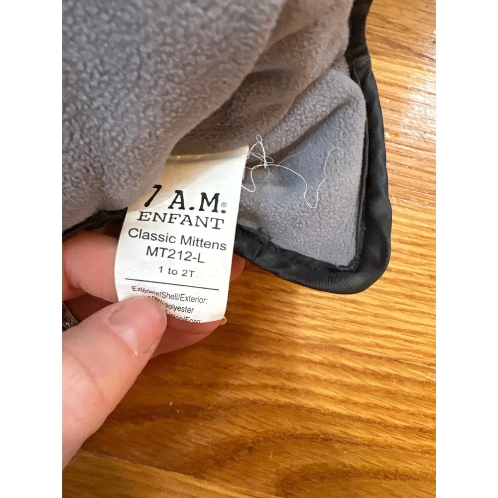 7 A.M. ENFANT Classic Mittens Black MT212-L‎ Toddler Kids 1-2T Winter